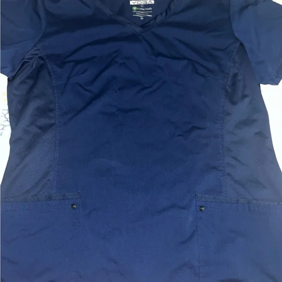 Purple Label Yoga V-Neck Top & Tori pants Navy - Picture 2 of 6